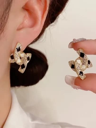 Модные серебряные серьги для женщин и девушек — ZARINA3-ZIRAK-БЕЛЫЙ-YSL