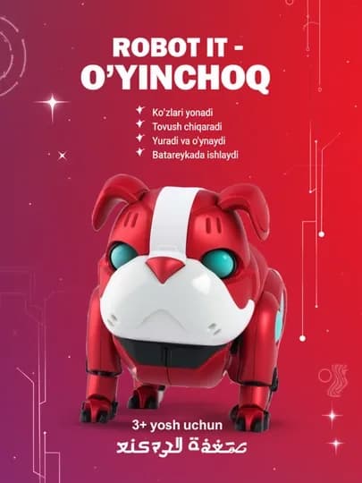 Интерактивная игрушка: танцует, поёт и повторяет слова — TOYSSS1-OYINCHOQ2-АЛЫЙ