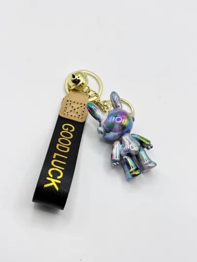 Брелок с фигуркой кролика GOOD LUCK глянцевый, декоративный брелок на ключи и сумку