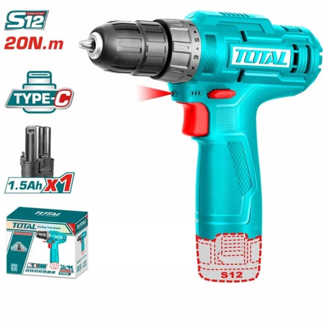 Дрель TOTAL TDLI12428, зеленый