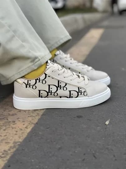 Стильные женские кеды DIOR, на все времена года, из экокожи — MUNSUMK-DIORKRA-ХАКИ-37