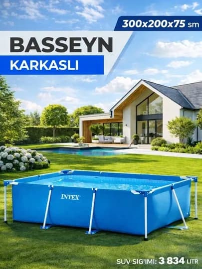 Каркасный бассейн Intex Prism Frame, Metal Frame с выбором объёма от 1662 до 7127 литров — QUVNOQB-KARKASLARQUVNOQ-СВЕТСИН
