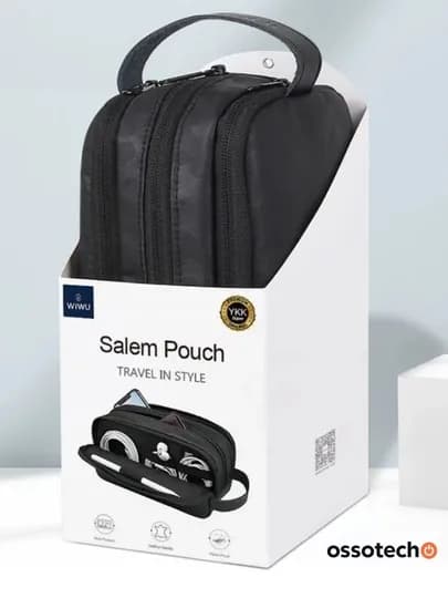 Дорожная сумка WiWU "Salem Travel Pouch", черно-зелёная, 23 см x 12,5 см x 10 см