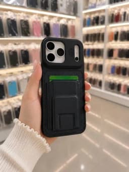 Чехол для iPhone с картхолдером, подставкой, магнитный, премиум экокожа — PRINT02-KOJALICHEXOL97-ЧЕРН-17PRO