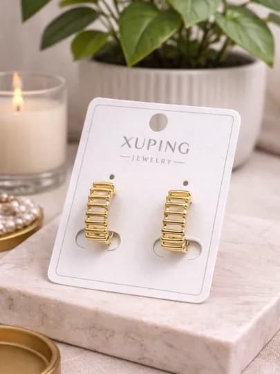 Женские серьги золотого цвета, бренд Xuping — LESHOES-XUP00001-ЗОЛХАКИ