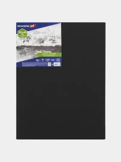 Холст на подрамнике ART CLASSIC, 30×40 см, чёрный, 100% хлопок, мелкое зерно, 191650 — B112025-BRA16