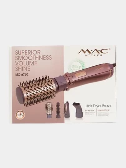 Профессиональная фен-щётка VGR MAC CR вращающаяся на 360 градусов с керамическим покрытием