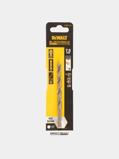 Сверло по металлу DeWALT "BLACK&GOLD" 7.5 х 76 х 114 мм DT20611-QZ — TSSP-64683