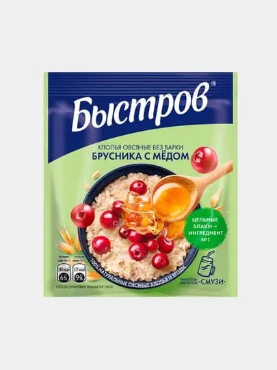Каша овсяная Быстров брусника с медом, 40 г — NESTLEU-SACVJ06