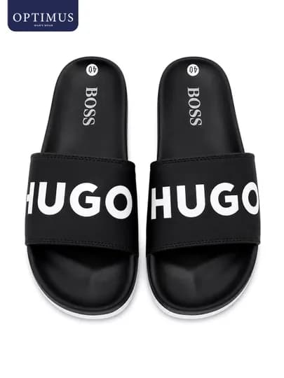 Мужские шлепанцы Hugo Boss, летние тапочки для пляжа и отдыха, Optimus — OPTMUS-HUGOSHIPPAK-ЧЕРН-40