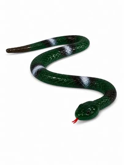 Реалистичная игрушка змея, гибкая, 45 см — VEKKIUZ-SNAKE-ТЕМНЗЕЛ