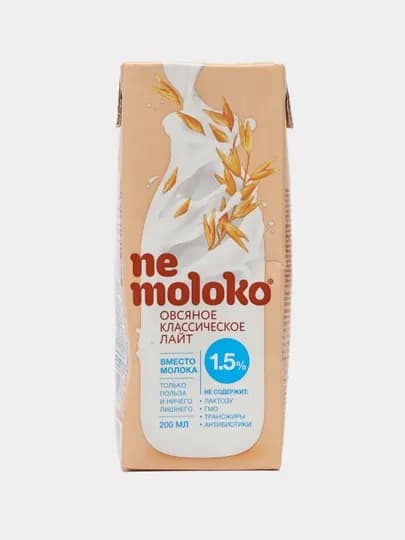 Напиток овсяный классический Nemoloko Лайт 1,5%, 200 мл