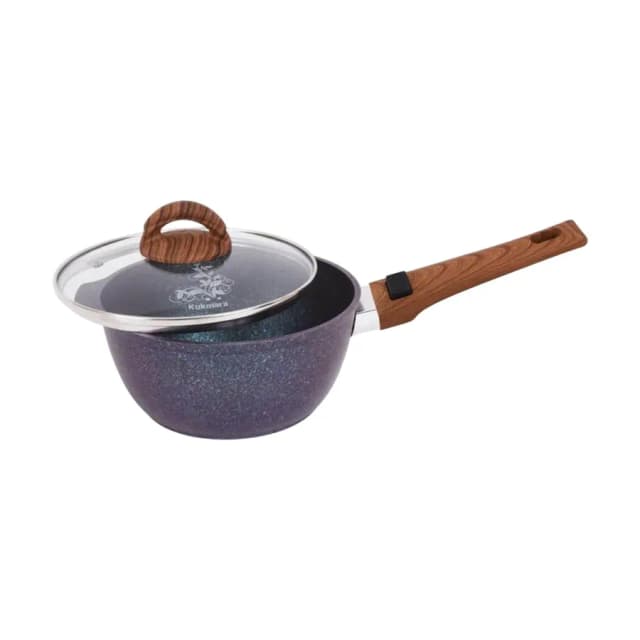 Ковш Kukmara 2,2л со съемной ручкой, стеклянной крышкой Granit Ultra кгг0225а