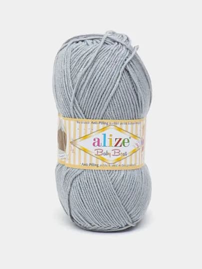 Пряжа для вязания Alize Baby Best — KARTOPU-BABEST5-СЕРЕБРН