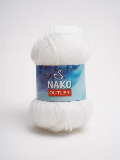 Пряжя Nako Outlet - плотная вязка,100% акрил, 250 м, 50 г (+- 5 г, 10%+-),в упаковке 1 шт — PRYAJA1-NAKOQALIN-БЕЛЫЙ