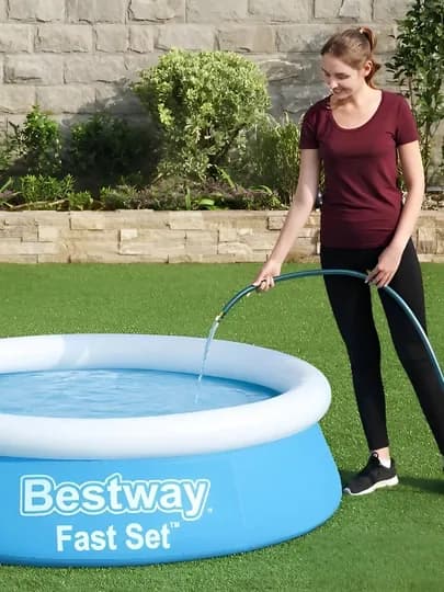 Надувной бассейн Bestway Fast Set, до 3800 литров, для детей и взрослых, прочный ПВХ