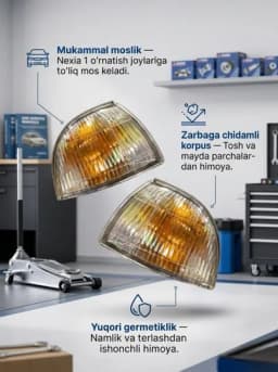 Передние указатели поворота для Nexia 1, повторители поворота и лампы H3 в подарок, 2 шт — ROYALPL-NEXIA1