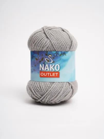 Пряжя Nako Outlet - плотная вязка,100% акрил, 250 м, 50 г (+- 5 г, 10%+-),в упаковке 1 шт — PRYAJA1-NAKOQALIN-СЕРЫЙ