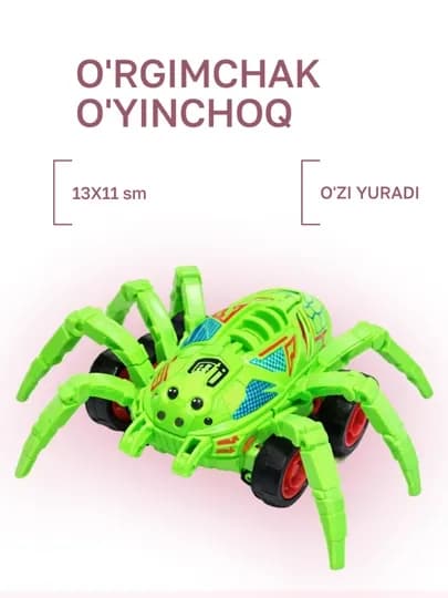 Бегающий игрушечный паук, игрушечный паук, который сам ходит, случайный выбор — ZIYO17-URGIMCHAKUYINCHOQ3101