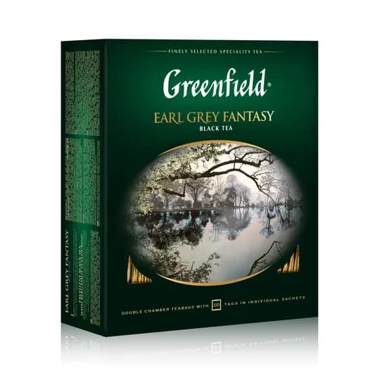 Черный чай Greenfield Early Grey Fantasy, 100 пакетиков, 200 г — TESS-P0684AF