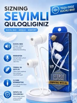 Проводные наушники 3.5mm Stereo с микрофоном для Android iPhone — LUXE123-SIMLINAUSHNIK-СИНИЙ