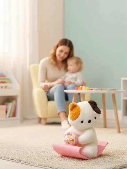 Двигающаяся и музыкальная мягкая игрушка, 25 см, интерактивная плюшевая игрушка для детей — BEILH-HARAKATLANUVCHI-БЕЛЫЙ