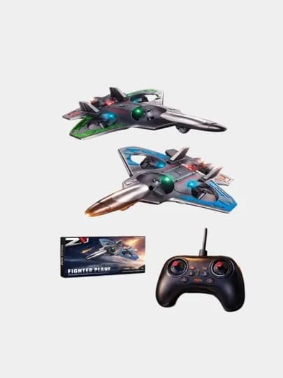 Самолет-дрон радиоуправляемый Fighter с 360° трюками и яркой RGB-подсветкой — UZOSH-MKJK