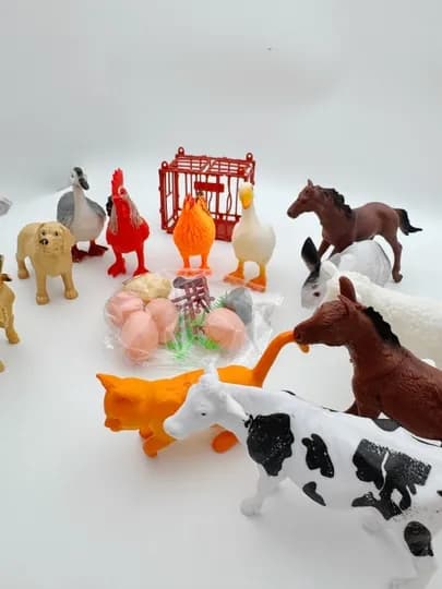 Наборы фигурок диких животных, сафари, динозавров 6 шт, 10 шт, 12 шт — EDBABY-FGRZVER-КРЕМОВ-ZVER6