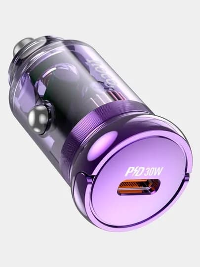 Автомобильное зарядное устройство Hoco Z53, PD 30W, для прикуривателя, с быстрой зарядкой — SPPHONE-HOCOZ53-ФИОЛЕТ-Z53LIG