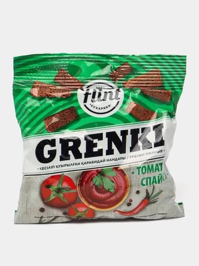 Гренки Flint ржаные со вкусом вяленой томат спайси, 60 гр