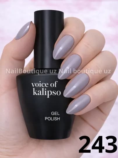 Voice of Calipso Gel Polish профессиональный гель-лак с глубоким цветом и стойким блеском — UZNAIL-КАЛИПСО4-СЕРЫЙ