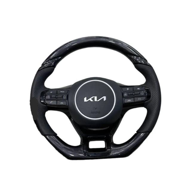 KIA K5 uchun anatomik shakldagi qora charm rul