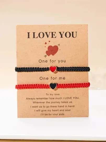 Парные браслеты для влюблённыхI LOVE YOU Один для тебя — один для меня Подарок для пары
