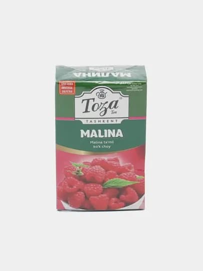 Toza Зелёный чай со вкусом малины, 80 гр