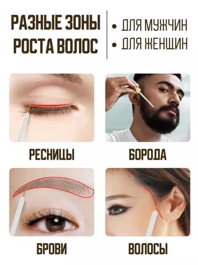 Сыворотка для ресниц, сыворотка для роста ресниц и бровей, ростовая, укрепляющая ресницы — ROYAL7-SERUM-ЗОЛОТ