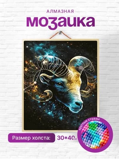 Алмазная мозаика вышивка Skystore "Знаки зодиака" холст на подрамнике, 30 х 40 см — SKYST0R-GORSKOP-БАГРОВ