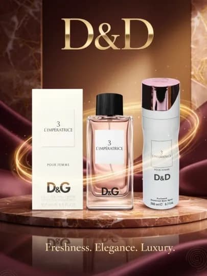 Dolce Gabbana, набор D&G, Женская парфюмерная коллекция, D&G духи 100 мл, дезодорант 200 мл