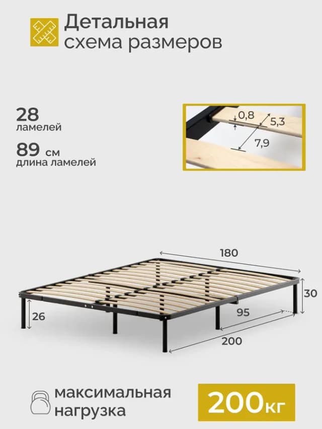 Кровать двуспальная металлическая Мир 180х200 см