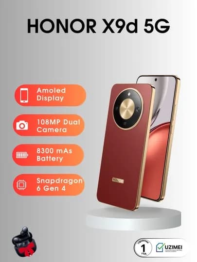 Смартфон HONOR X9d 5G, 8/256 Gb, 12/256 Gb, AMOLED, 8300 mA/s, 120 Hz, IP69K