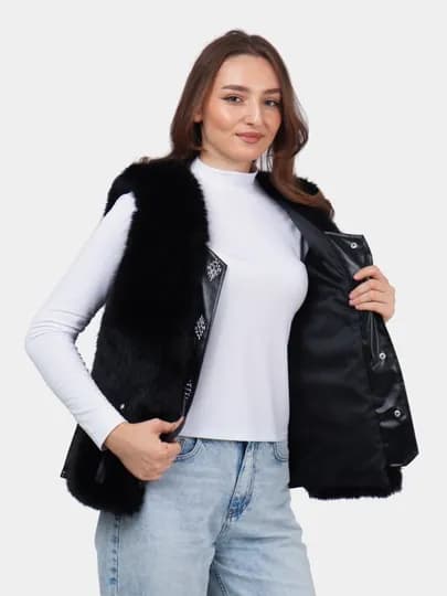 Шуба-жилет, меховая — MMTSHOP-SHUBA3K-ЧЕРН-48