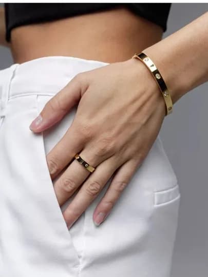 Браслет и кольцо Cartier — MISSGSH-CARTIER-БЕЖЕВ-19.5