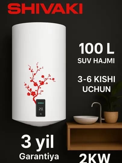 Накопительный водонагреватель SHIVAKI SHD WH 1.5-2 50/80/100 L, белый