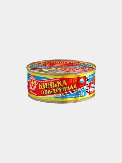 Килька Вкусные консервы каспийская, обжаренная, в томатном соусе, 240 г