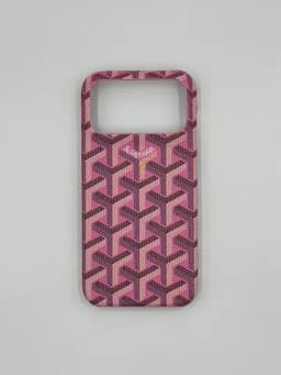 Современный чехол в стиле Goyard для iPhone серии 13–17 — IFIXMOB-GYRDNEW-РОЗОВ-16