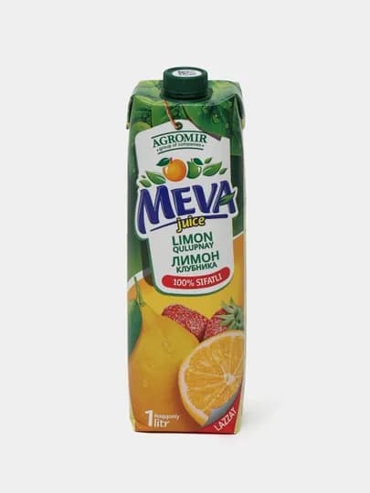 Сок Meva Лимон и клубника, 1 л