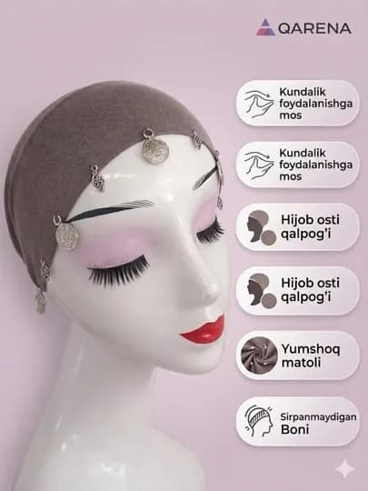 Костяная шапочка для женщин и девушек под платок и хиджаб