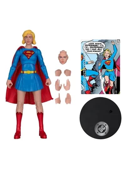 DC Multiverse Supergirl Action Comics фигурка 7" 22 артикуляции сменное лицо плащ база