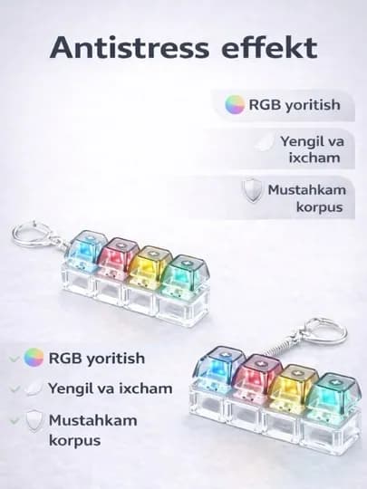 Брелок с механическими переключателями RGB клавиатуры