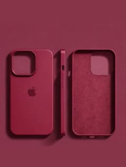 Чехлы для iPhone, чехлы, для iPhone 16, 15, 14, 13, 12, Pro Max, Pro, силиконовый чехол — ESSCASE-SILICONECASE-БАГРОВ-14 pro