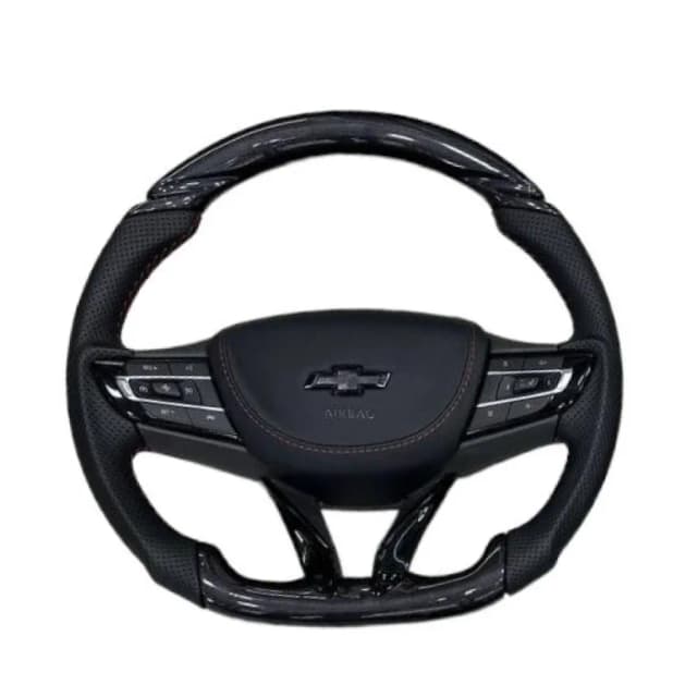 Chevrolet Tracker 2 uchun anatomik, qora charmli rul 3